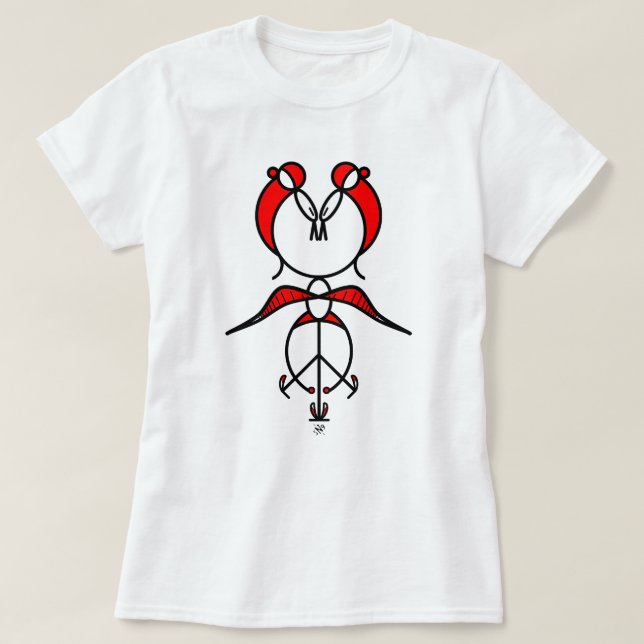 Camiseta Dos pájaros besando (Diseño del anverso)