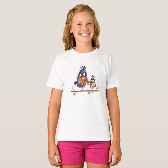Camiseta Dos pájaros malcriados y singulares (Anverso completo)