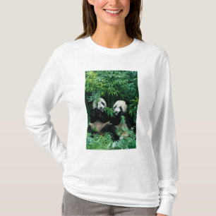Camiseta Dos pandas comiendo bambú juntos, Wolong