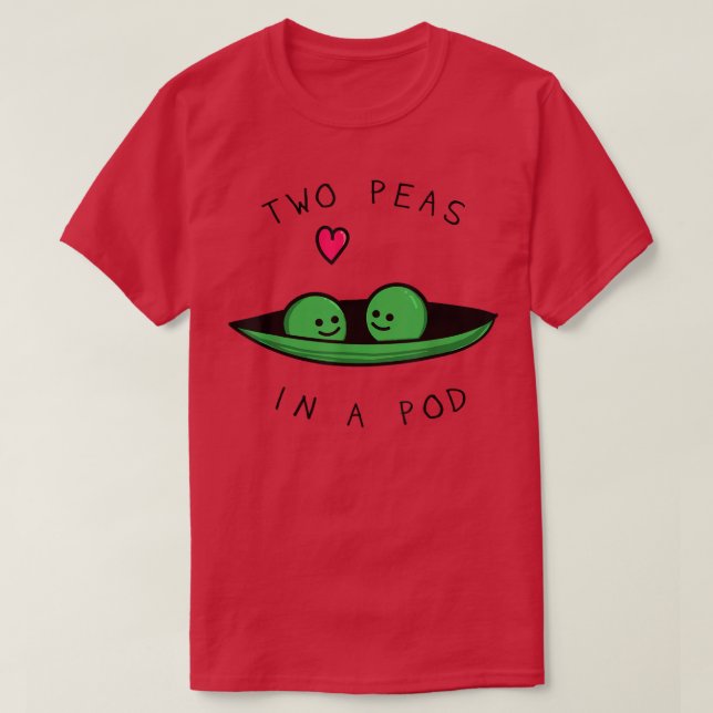 Camiseta Dos Peas En Un Pod Dos Peas, Vegan, Vegetariano Tw (Diseño del anverso)