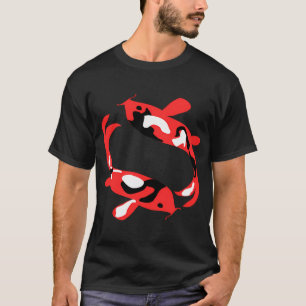 Camiseta Dos peces koi en naranja, blanco y negro, nadando