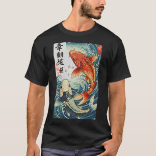 Camiseta Dos peces koi nadando en gran ola
