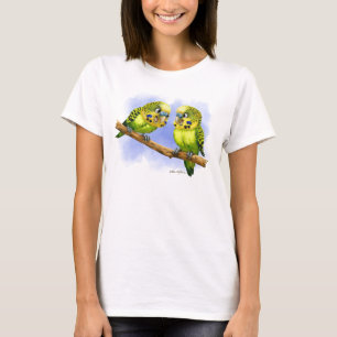 Camiseta Dos periquitos en una rama dibujo animado