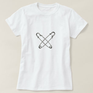 Camiseta Dos pernos de seguridad de plata cruzados