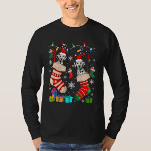 Camiseta Dos perros dálmatas de Santa en calcetines de Navi