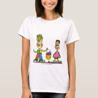Camiseta Dos personajes de caricatura con una canasta de pa