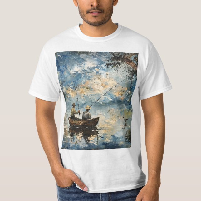 Camiseta Dos pescadores en un barco (Anverso)