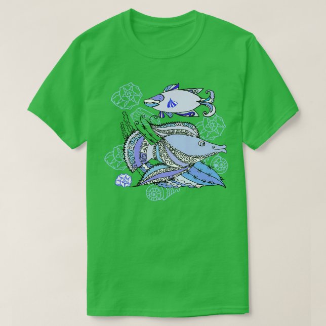 Camiseta Dos pescados y cucarachas (Diseño del anverso)