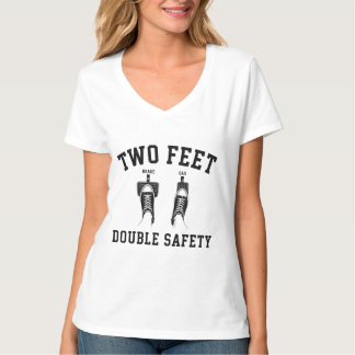 Camiseta Dos pies Doble seguridad Humor divertido de conduc