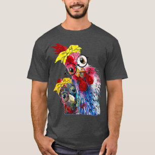 Camiseta dos pollos con cinta de bandana y gafas