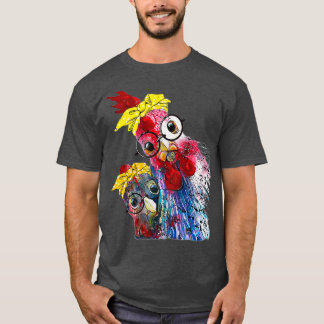 Camiseta dos pollos con cinta de bandana y gafas