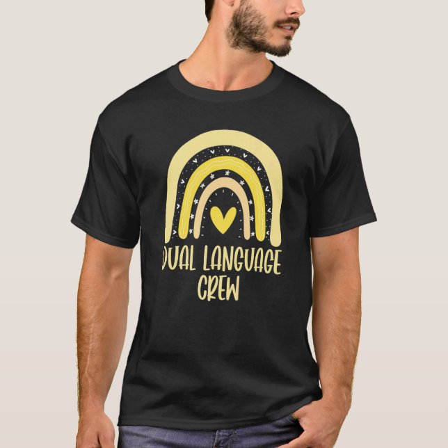 Camiseta Dos profesores bilingües arcoiris (Anverso)