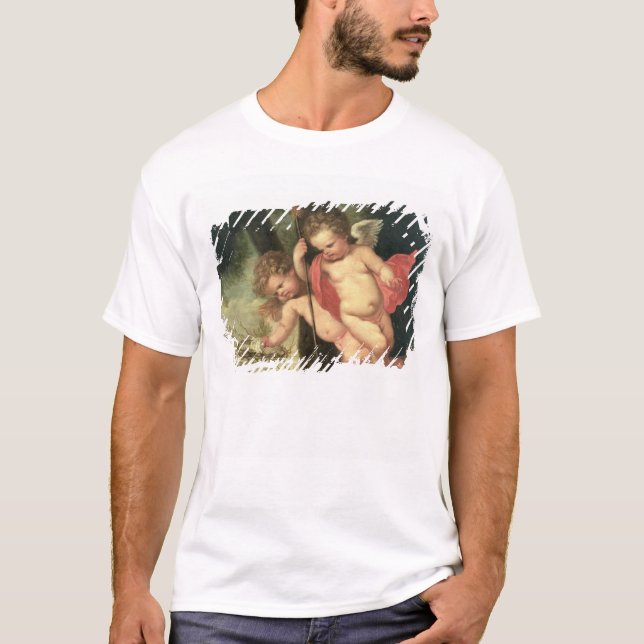 Camiseta Dos querubes que vuelan, sosteniendo la corona de (Anverso)