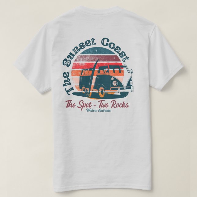 Camiseta Dos Rocas En La Playa Del Spot Surf (Reverso del diseño)