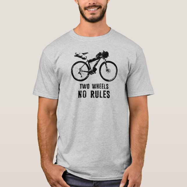 Camiseta Dos ruedas sin reglas Bikepacking (Anverso)