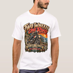 Camiseta Dos Ruedas Una Carretera Vintage Cafe Racer