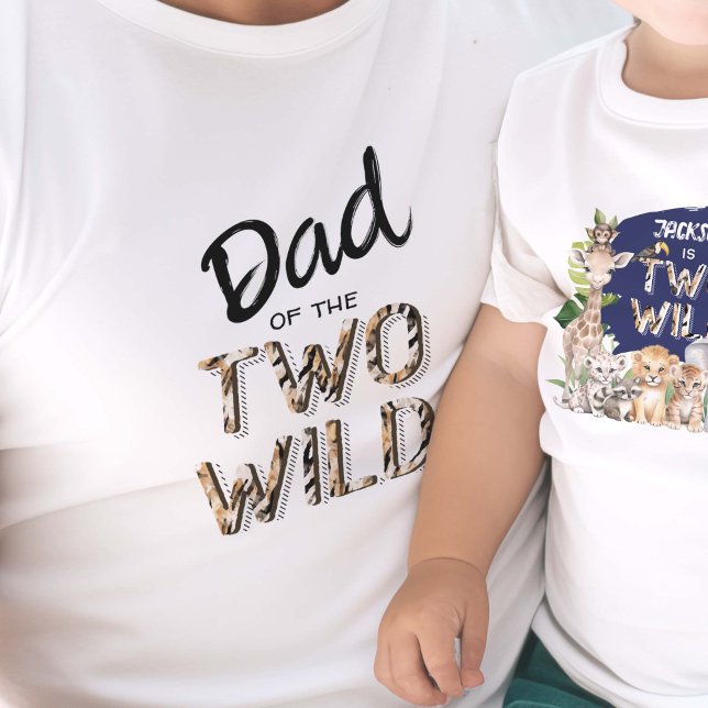 Camiseta Dos salvajes, el Safari de la Selva, dos cumpleaño (Dad of the two wild t-shirt)
