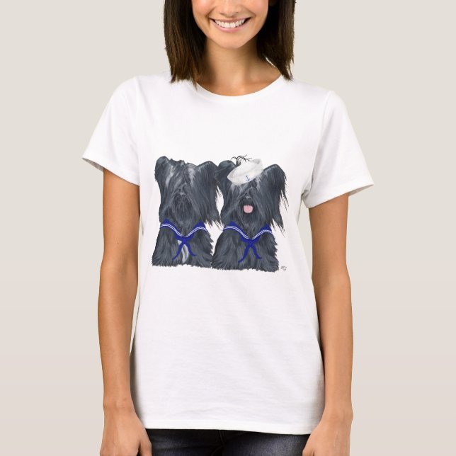 Camiseta Dos terrier de Skye marineros (Anverso)