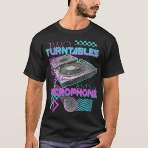 Camiseta Dos tornillos y micrófono retro DJ de vinilo de lo