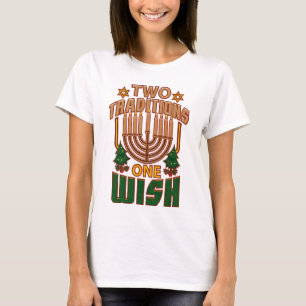 Camiseta Dos tradiciones, uno quiere gráfico de Hanukkah