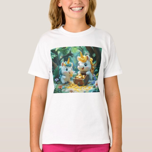 Camiseta Dos Unicornio con caja del tesoro (Anverso)