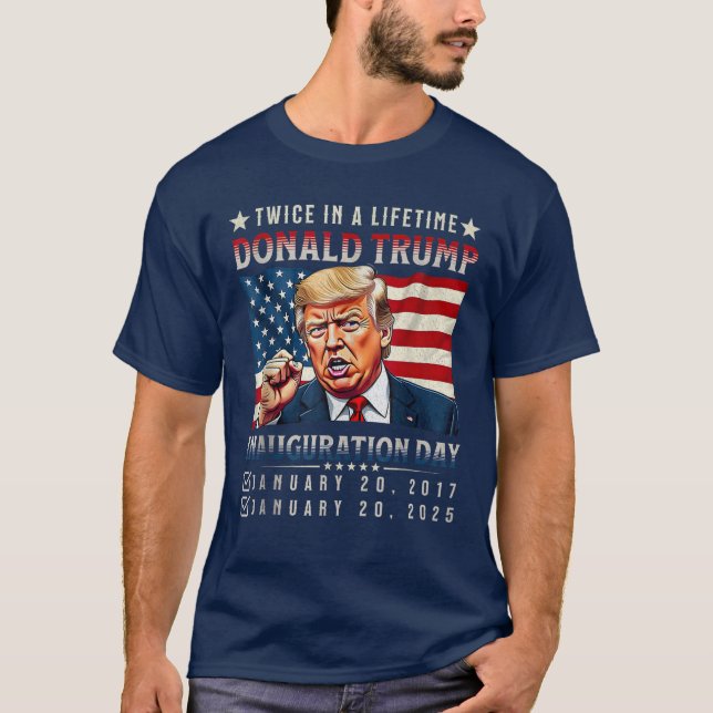 Camiseta Dos Veces En La Vida Del Presidente Trump 2025 (Anverso)