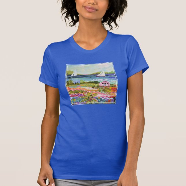 Camiseta Dos veleros y cabaña (Anverso)