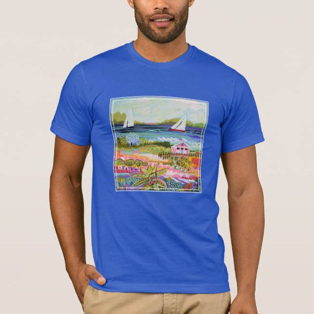 Camiseta Dos veleros y cabaña (Anverso)