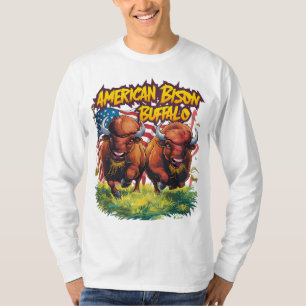 Camiseta Dos vencedores de pie ante la bandera estadouniden