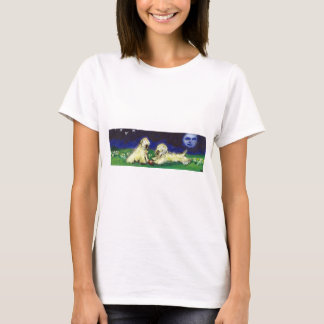 Camiseta Dos wheatens debajo de la luna