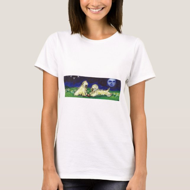 Camiseta Dos wheatens debajo de la luna (Anverso)