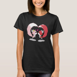 Camiseta Dos zorros rallados y celebrando San Valentín