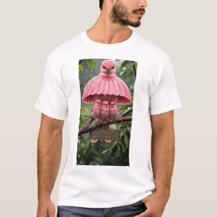 Camiseta Doscasa de Dalia de Mamá: Familia de Pájaros Rosad