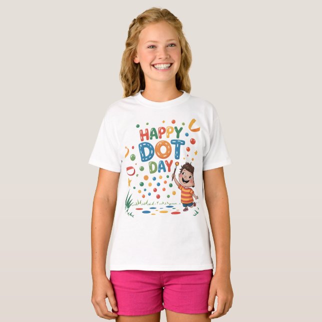 Camiseta Dot Day Niños colorido equipo de celebraciónCamise (Anverso completo)
