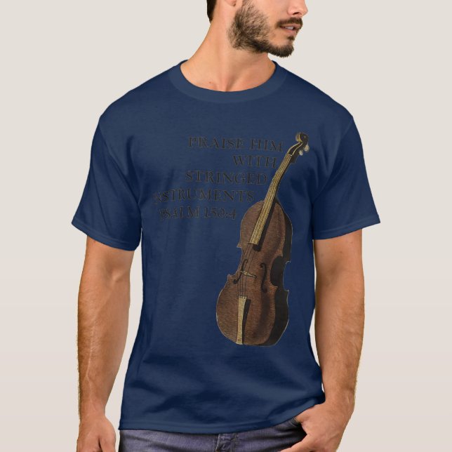 Camiseta Double Bass  Christian Upright Bass Instrument (Anverso)