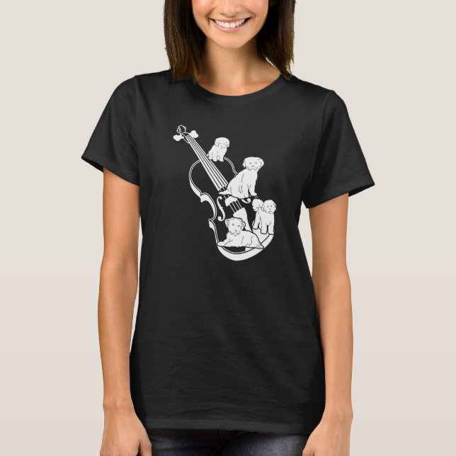 Camiseta Double Bassist Double Bass with Dogs Premium (Anverso)