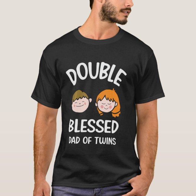 Camiseta Double Blessed dad of Twins Long Sleeve (Anverso)