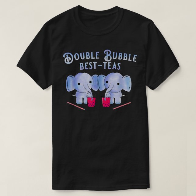 Camiseta Double Boba Bubble Tea Cute Kawaii BFF  (Diseño del anverso)
