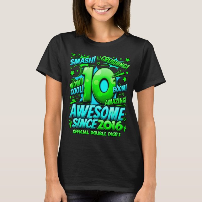 Camiseta Double Digits 10 Year Old Boys 10th Birthday Boy  (Anverso)