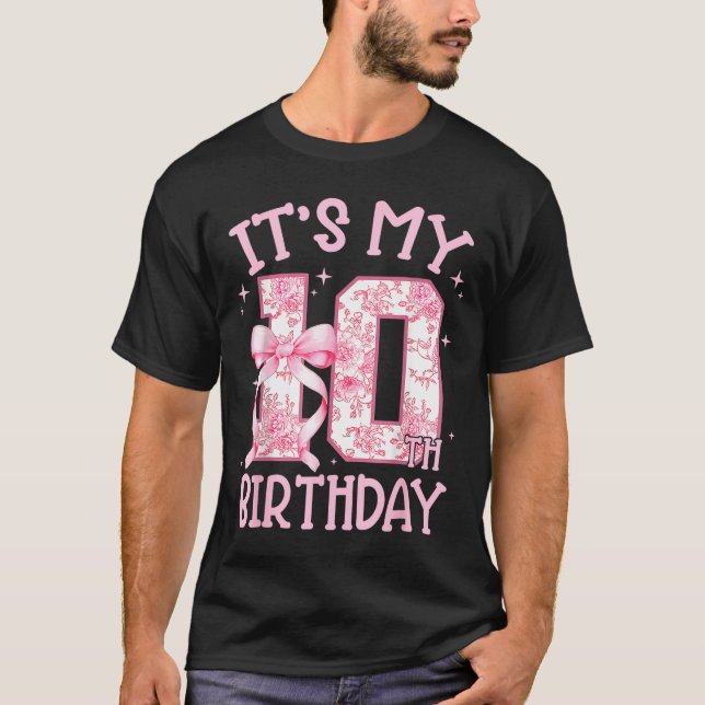 Camiseta Double Digits Birthday Girl 10th Birthday Coquette (Anverso)