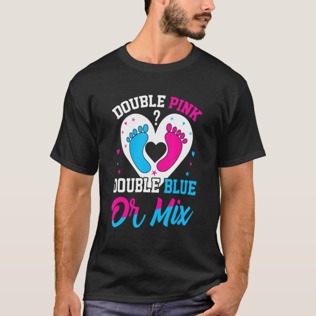 Camiseta Double Pink Double Blue Mix Twin Gender Announceme (Anverso)