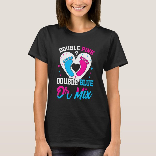 Camiseta Double Pink Double Blue Mix Twin Gender Announceme (Anverso)