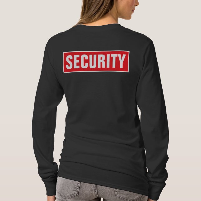 Camiseta Double Sided Print Womens Security Long Sleeve (Reverso)