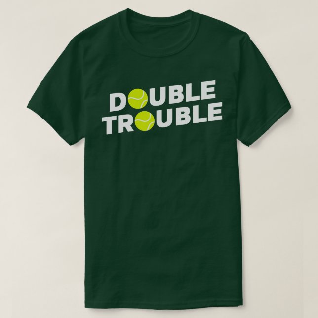 Camiseta Double Trouble Funny Tennis  With Tennis Balls  (Diseño del anverso)