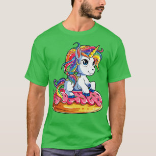 Camiseta Doughnicorn Unicorn Donut Girls Kids Rainbow Squad