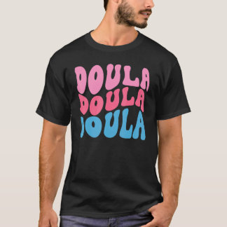 Camiseta Doula de Comadrona Estudiante Groovy Vintage Nacim