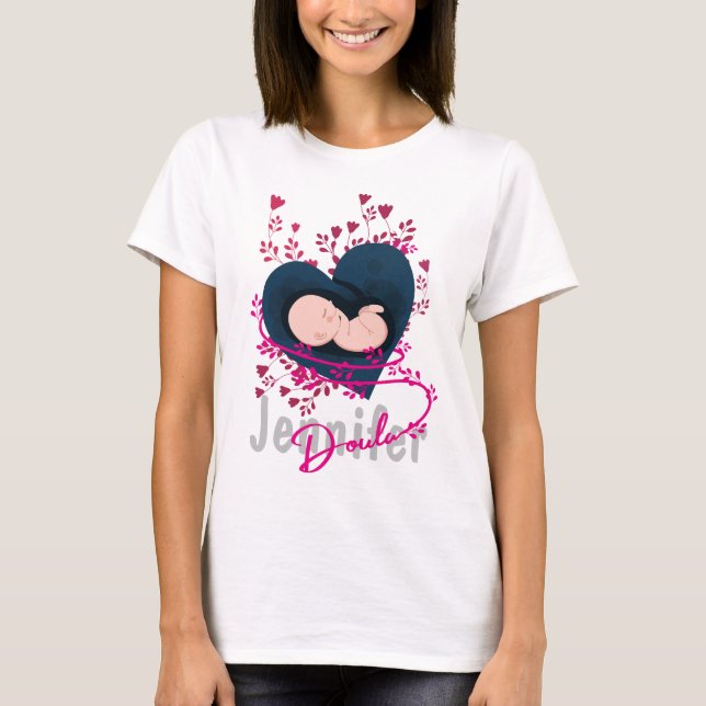 Camiseta Doula Floral personalizada (Anverso)