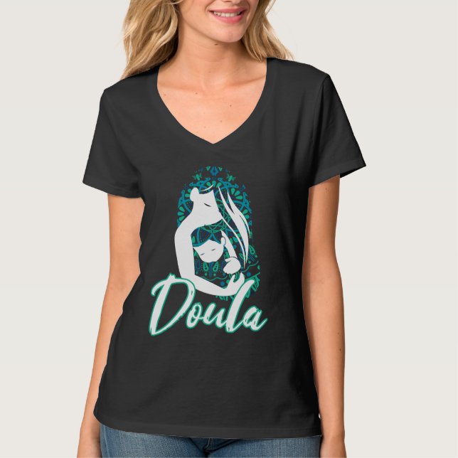 Camiseta Doula Flower Floral Birth Coach (Anverso)