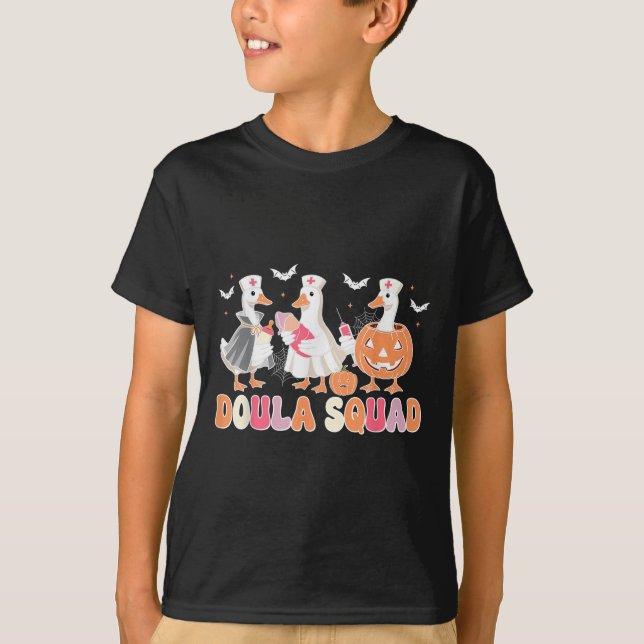 Camiseta Doula Squad Goose Spooky Halloween Lactation Consu (Anverso)