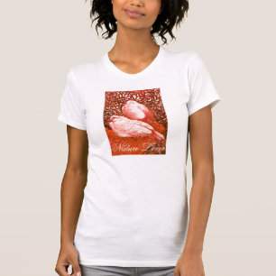 CAMISETA DOVAS BLANCAS EN CORAZÓN DE AMOR ROJO/NATURAL